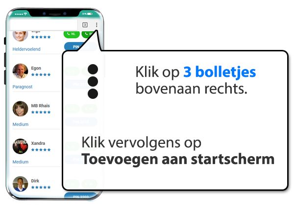 android: Livemediums.net instellen als app op Mobiel